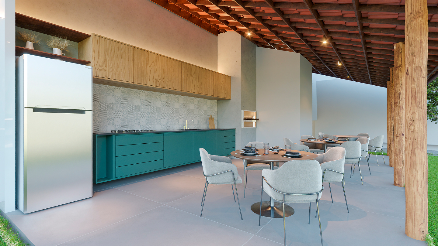 Quiosque com churrasqueira